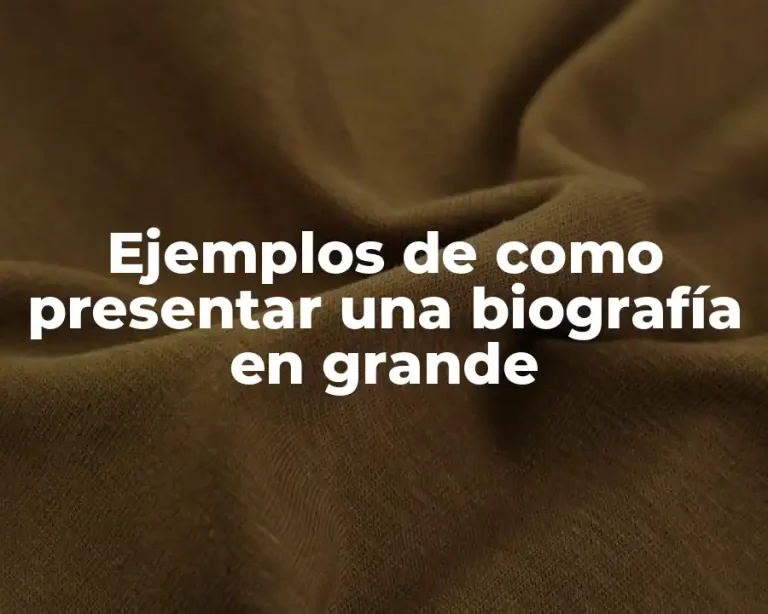 Ejemplos de como presentar una biografía en grande