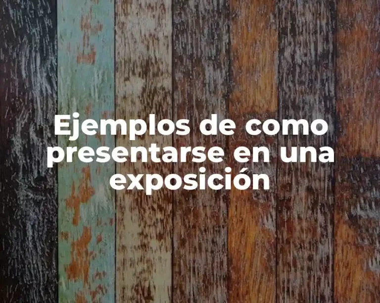 Ejemplos de como presentarse en una exposición
