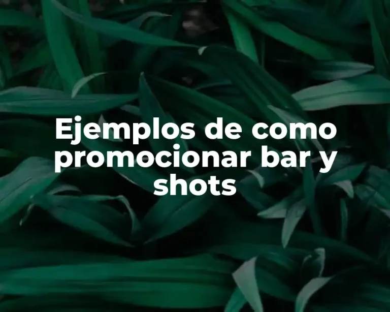 Ejemplos de como promocionar bar y shots