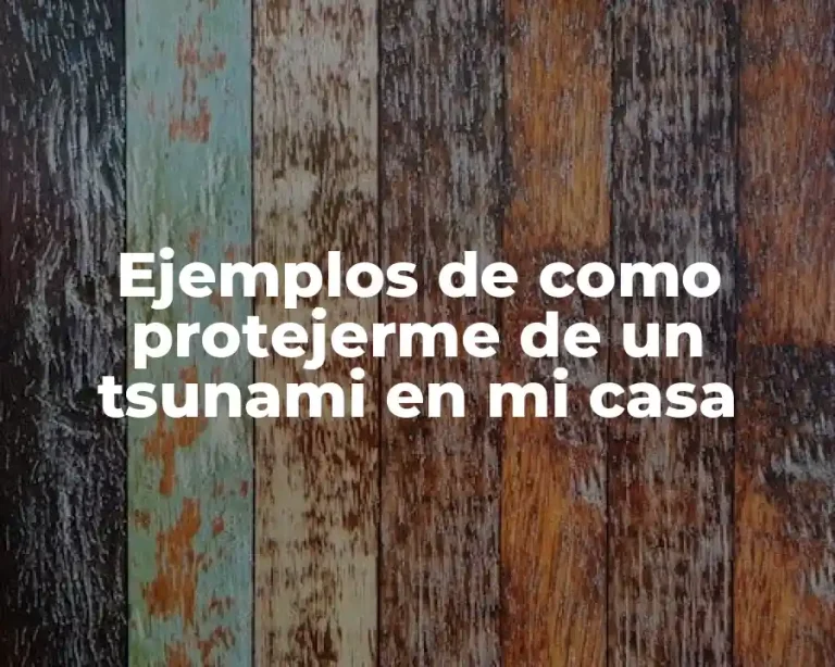 Ejemplos de como protejerme de un tsunami en mi casa