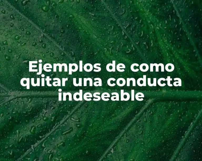 Ejemplos de como quitar una conducta indeseable