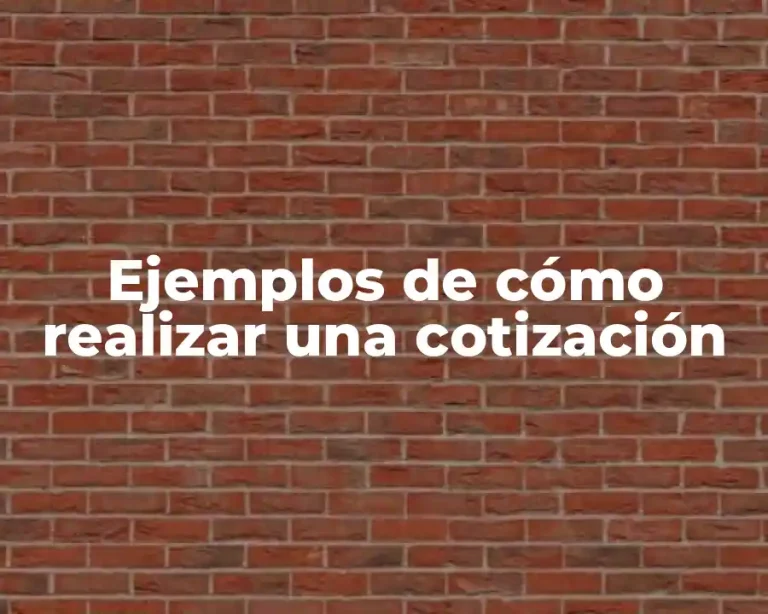 Ejemplos de cómo realizar una cotización