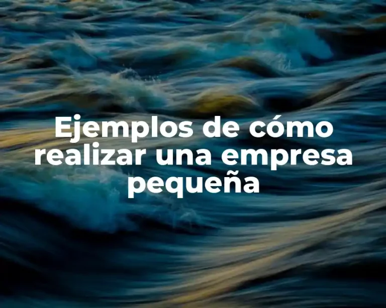 Ejemplos de cómo realizar una empresa pequeña