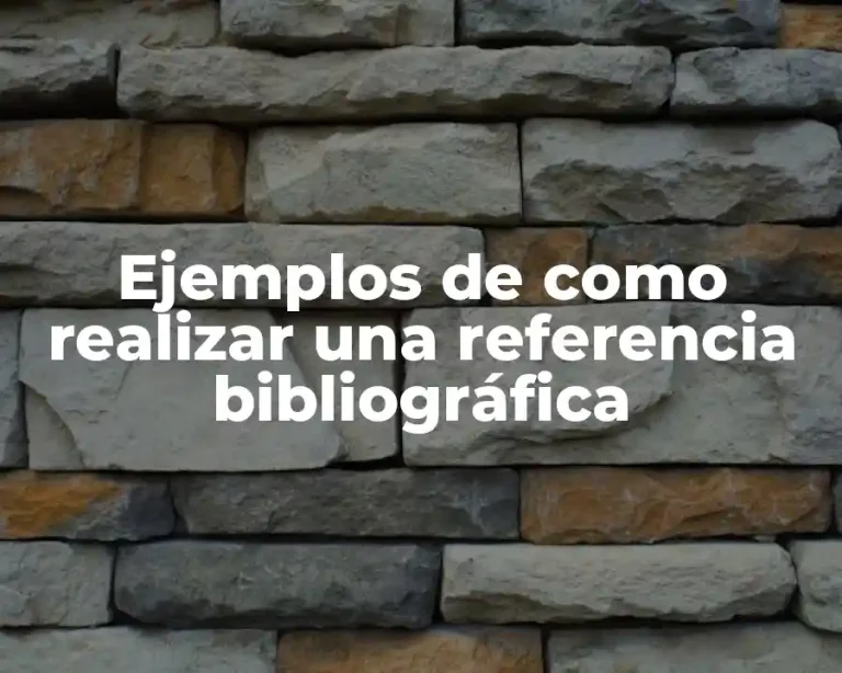 Ejemplos de como realizar una referencia bibliográfica