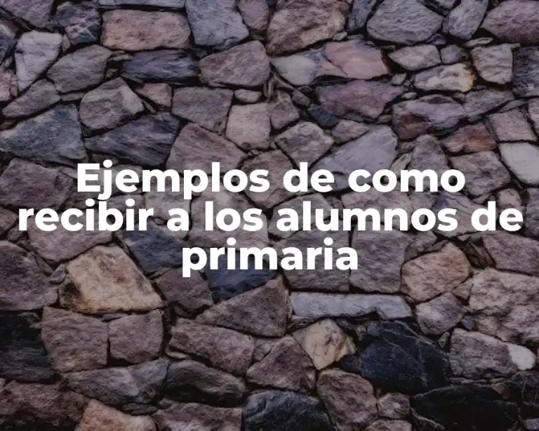Ejemplos de como recibir a los alumnos de primaria