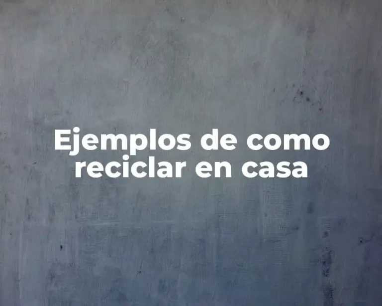 Ejemplos de como reciclar en casa