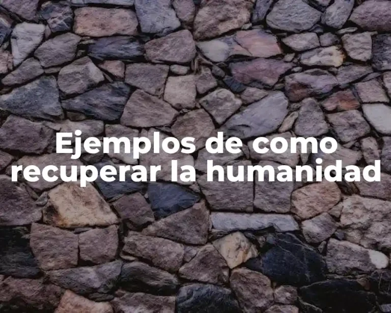 Ejemplos de como recuperar la humanidad