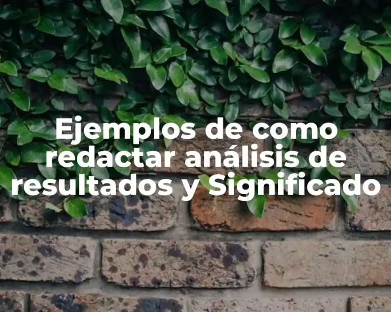 Ejemplos de como redactar análisis de resultados y Significado