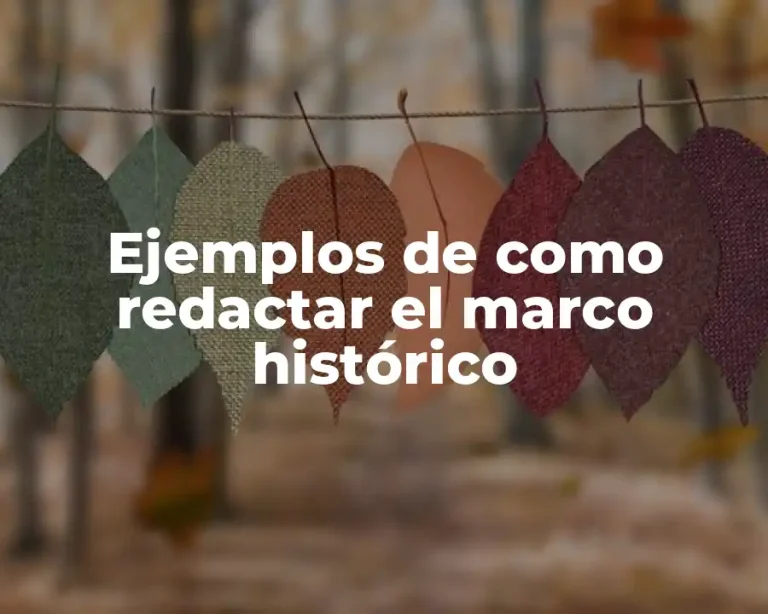 Ejemplos de como redactar el marco histórico