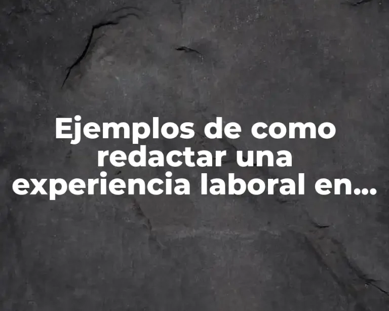 Ejemplos de como redactar una experiencia laboral en derecho