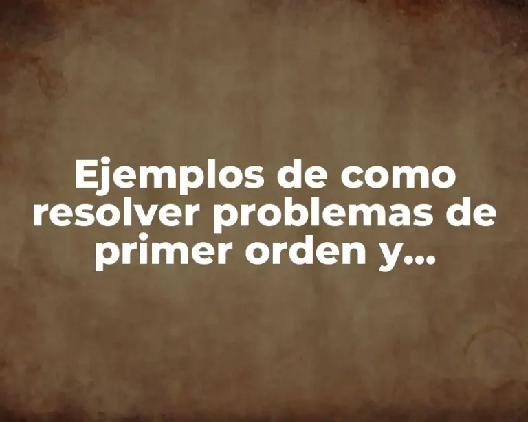 Ejemplos de como resolver problemas de primer orden y Significado