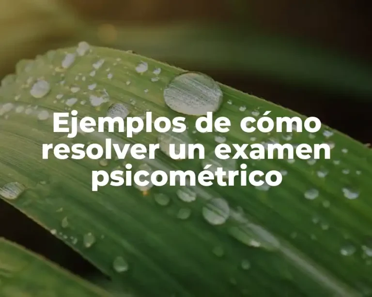 Ejemplos de cómo resolver un examen psicométrico