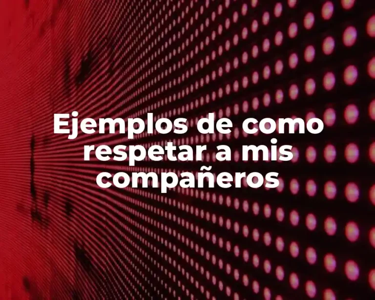 Ejemplos de como respetar a mis compañeros