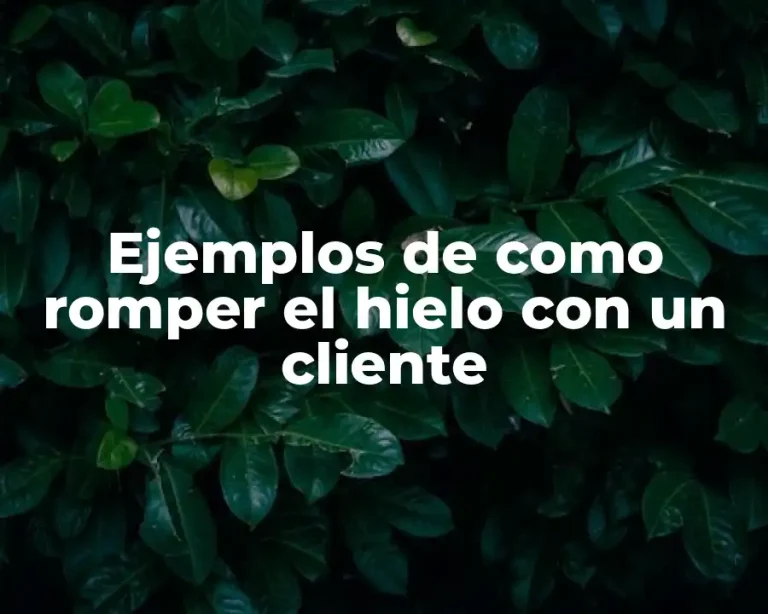 Ejemplos de como romper el hielo con un cliente