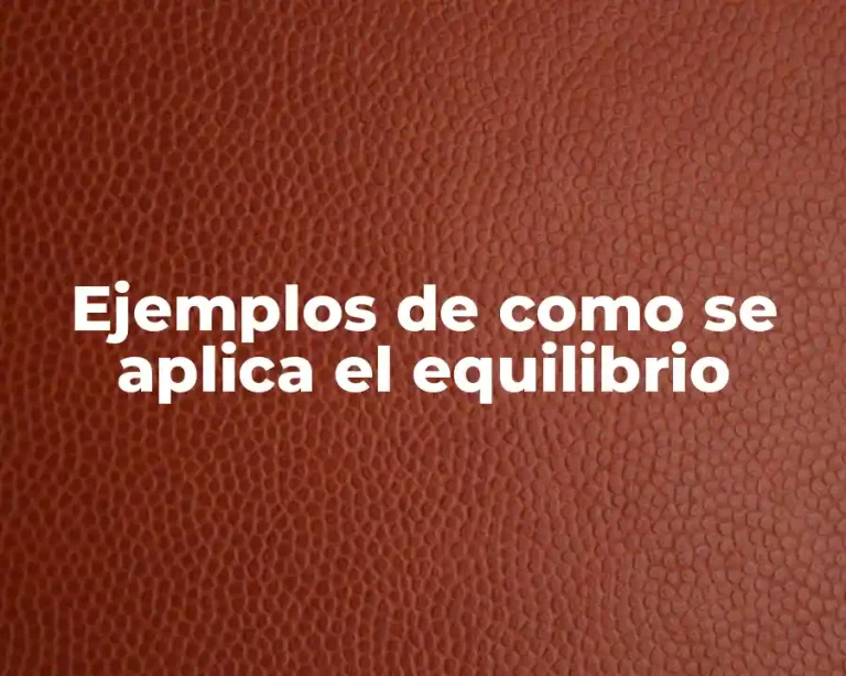 Ejemplos de como se aplica el equilibrio