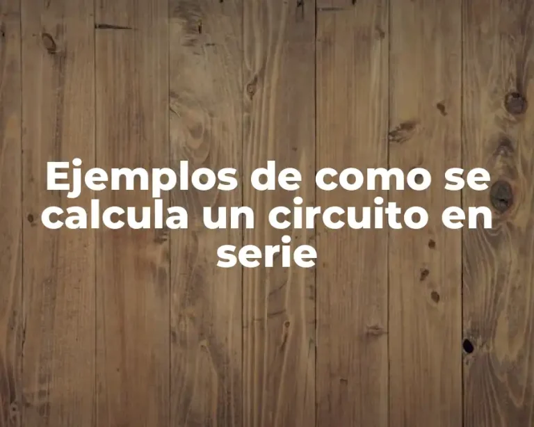 Ejemplos de como se calcula un circuito en serie