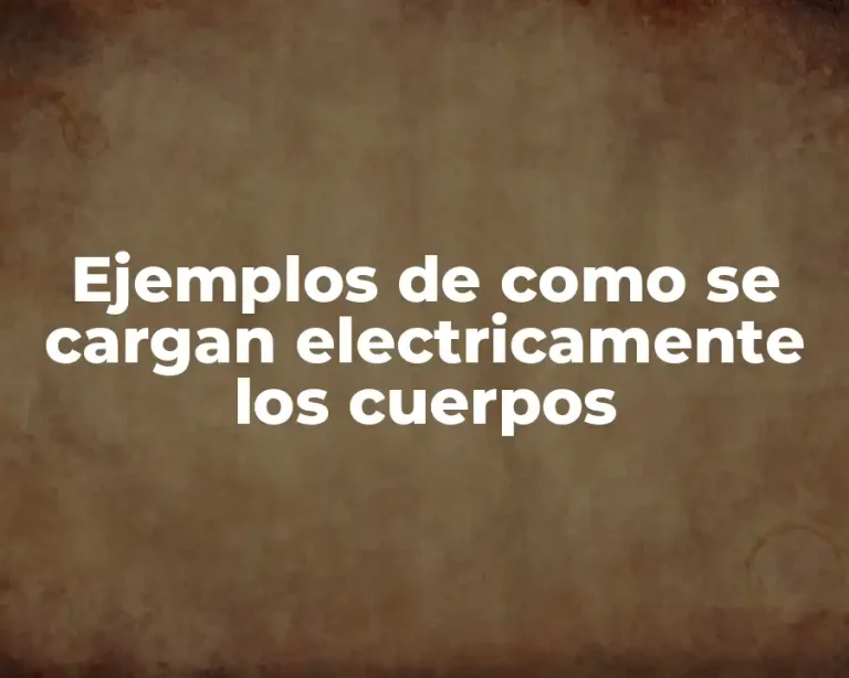 Ejemplos de como se cargan electricamente los cuerpos