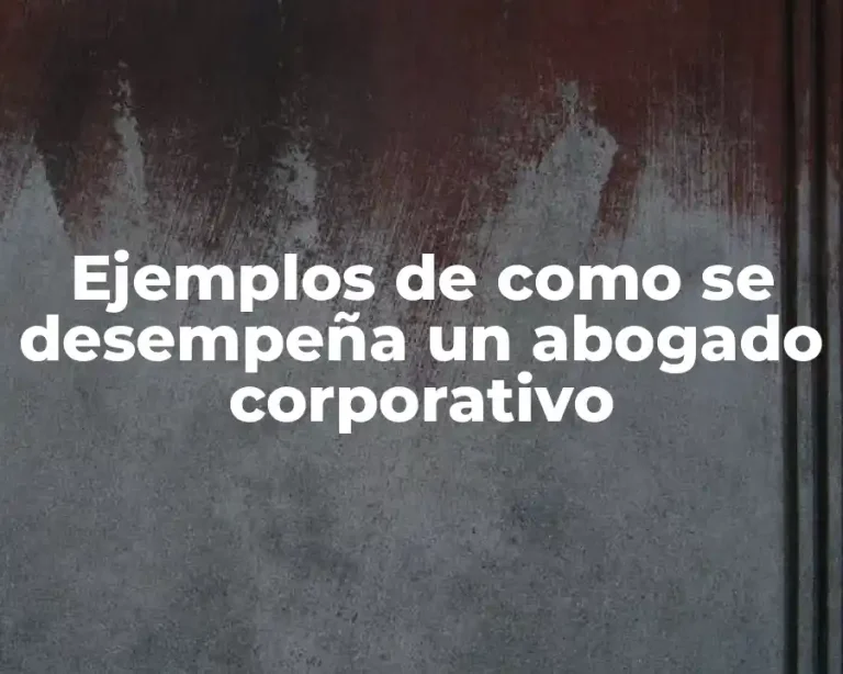 Ejemplos de como se desempeña un abogado corporativo