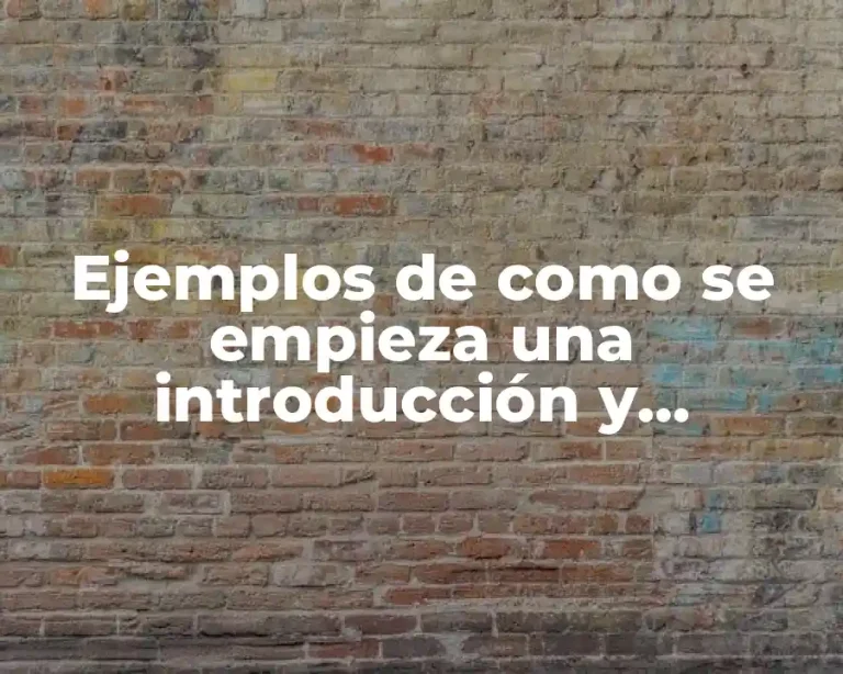 Ejemplos de como se empieza una introducción y Significado