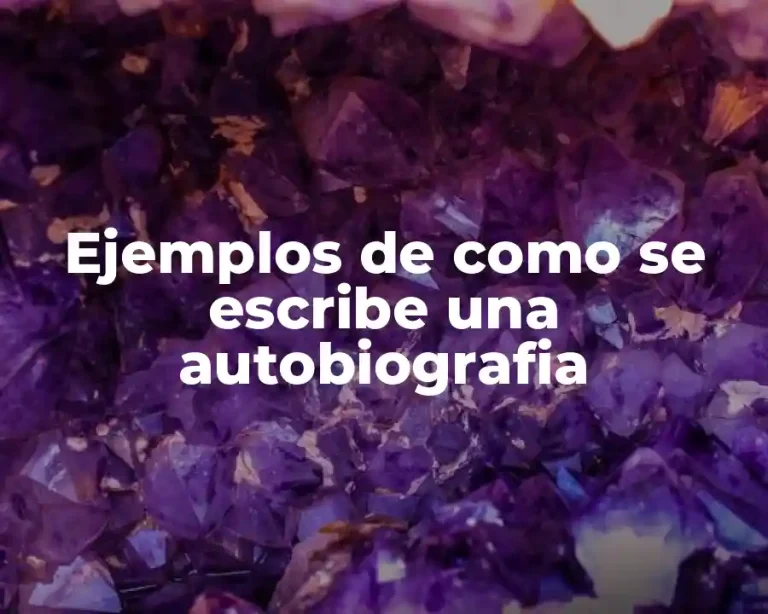 Ejemplos de como se escribe una autobiografia