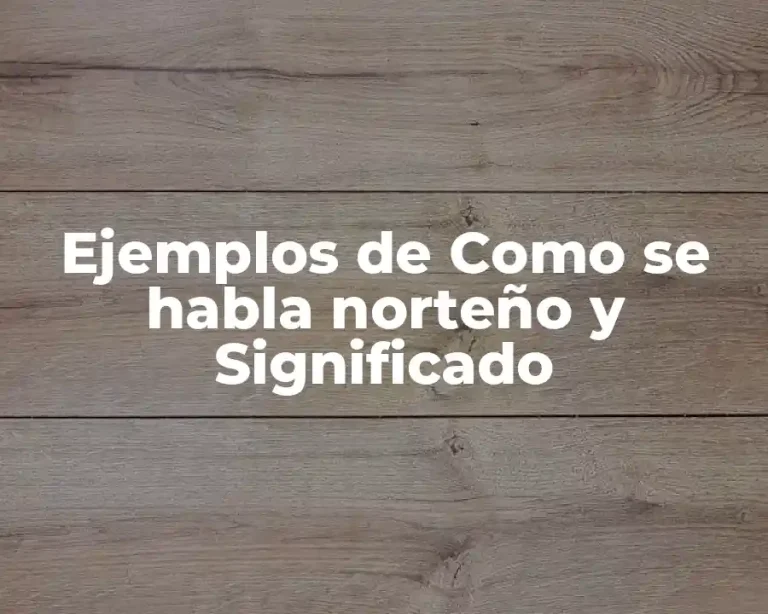 Ejemplos de Como se habla norteño y Significado