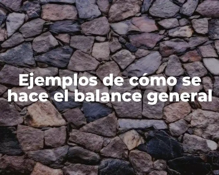 Ejemplos de cómo se hace el balance general