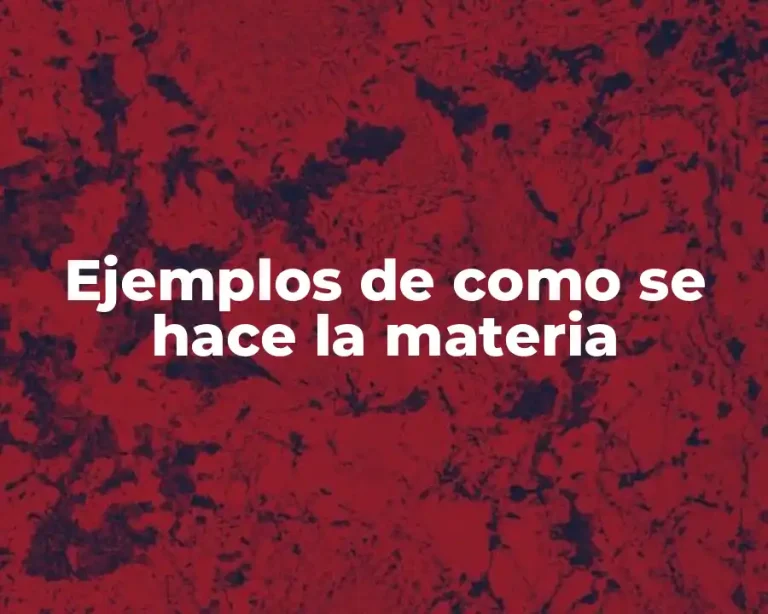 Ejemplos de como se hace la materia