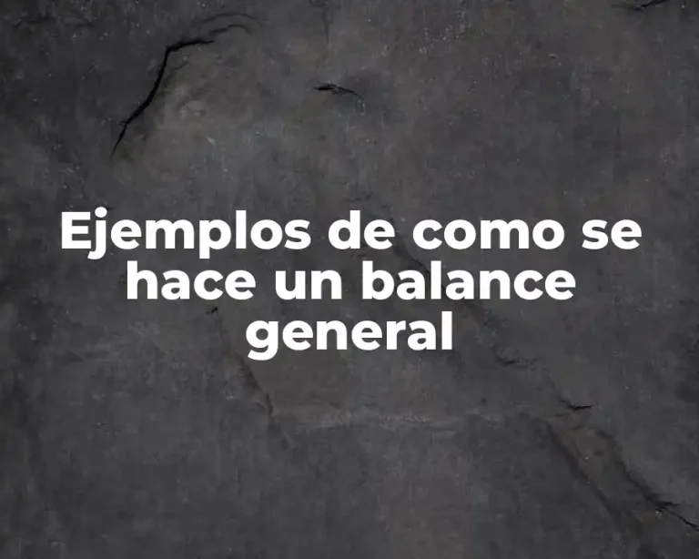 Ejemplos de como se hace un balance general
