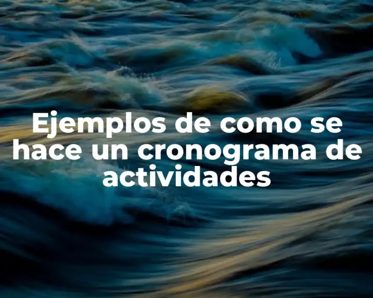 Ejemplos de como se hace un cronograma de actividades