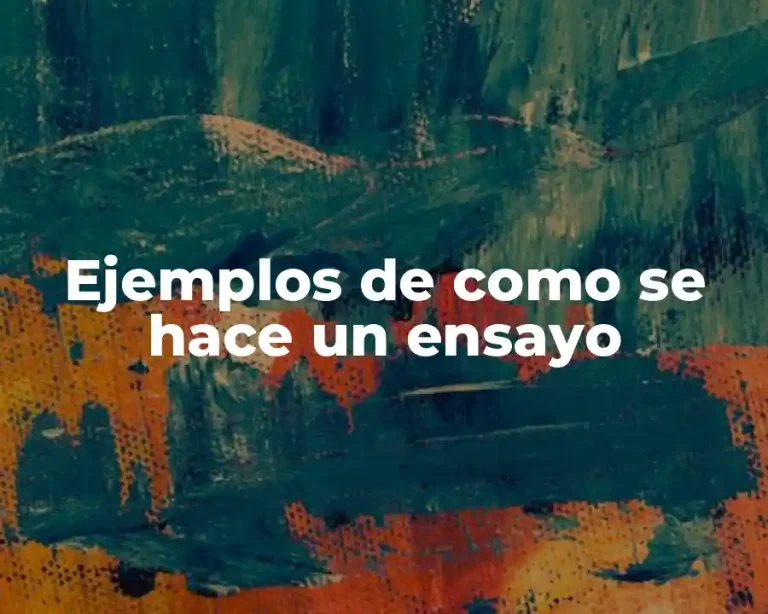 Ejemplos de como se hace un ensayo