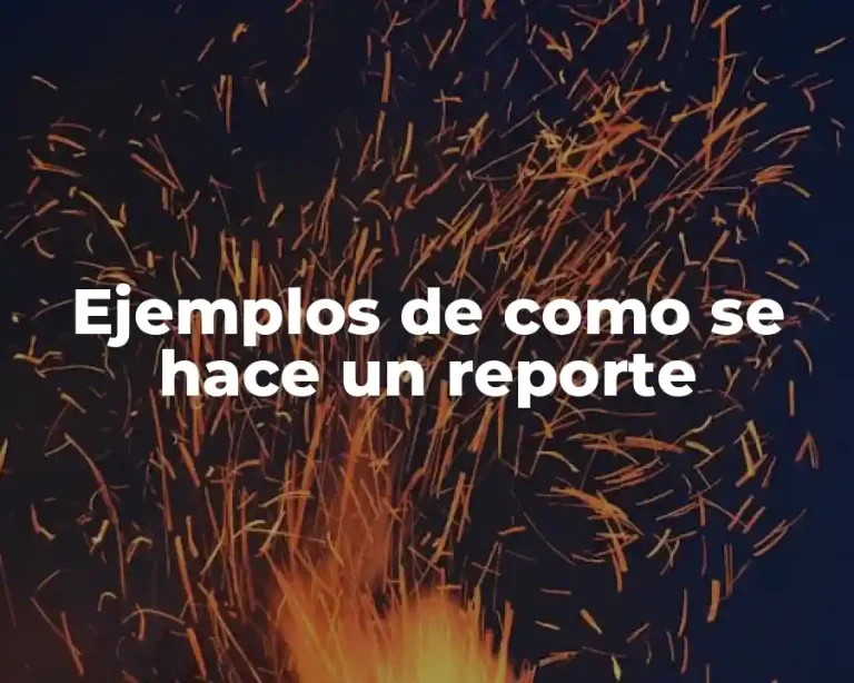 Ejemplos de como se hace un reporte