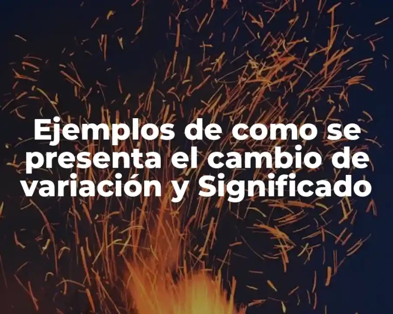 Ejemplos de como se presenta el cambio de variación y Significado