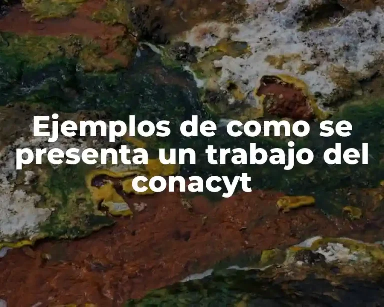 Ejemplos de como se presenta un trabajo del conacyt