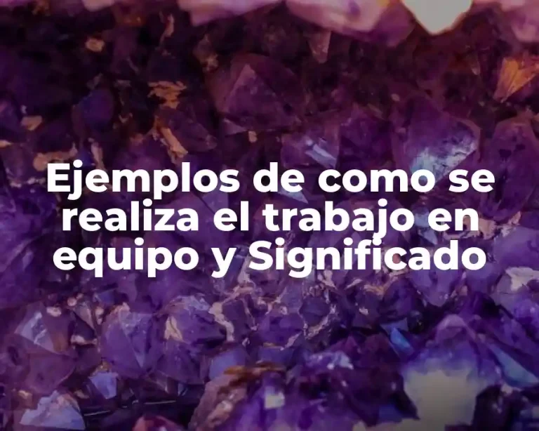 Ejemplos de como se realiza el trabajo en equipo y Significado
