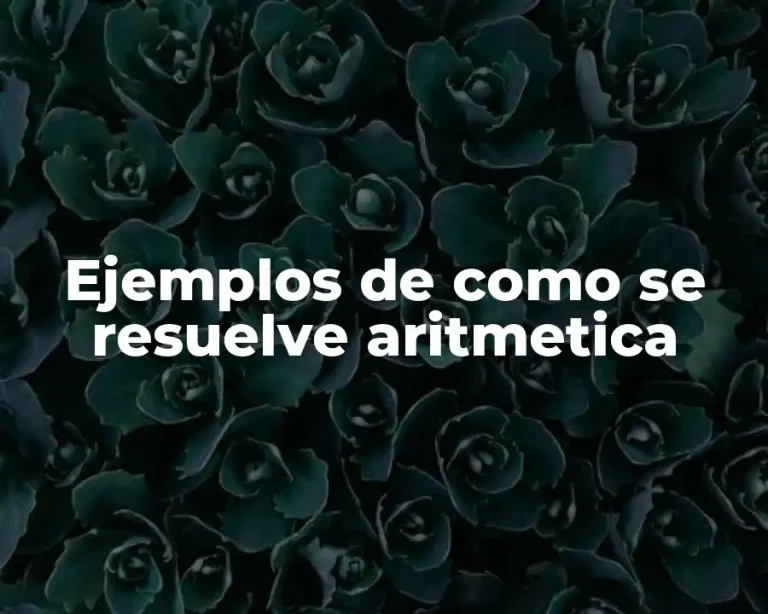 Ejemplos de como se resuelve aritmetica