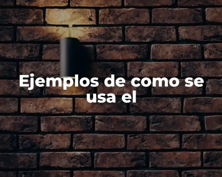 Ejemplos de como se usa el