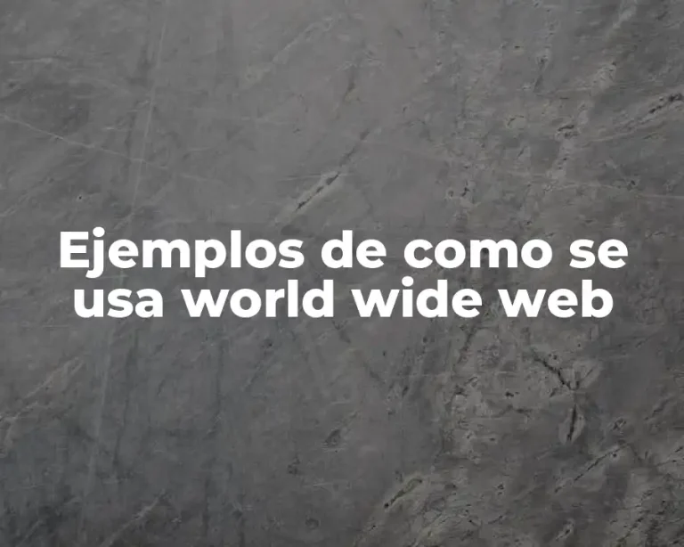 Ejemplos de como se usa world wide web