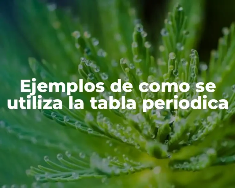 Ejemplos de como se utiliza la tabla periodica