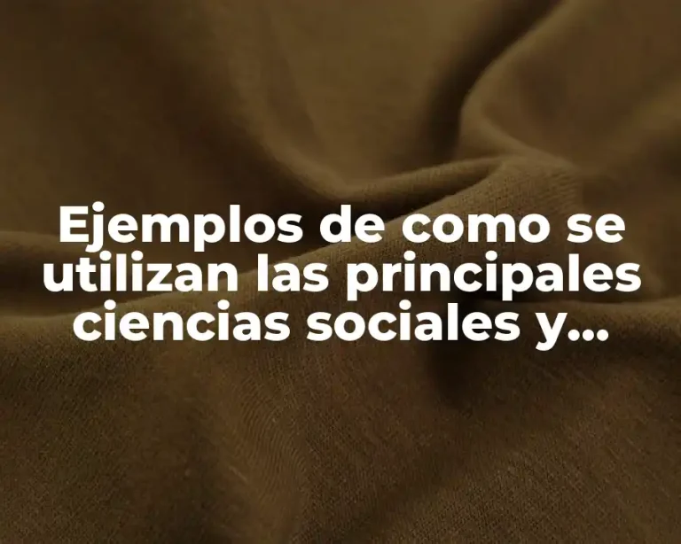 Ejemplos de como se utilizan las principales ciencias sociales y Significado