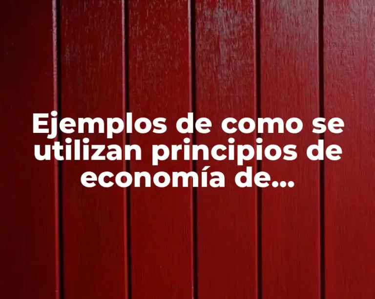 Ejemplos de como se utilizan principios de economía de movimientos