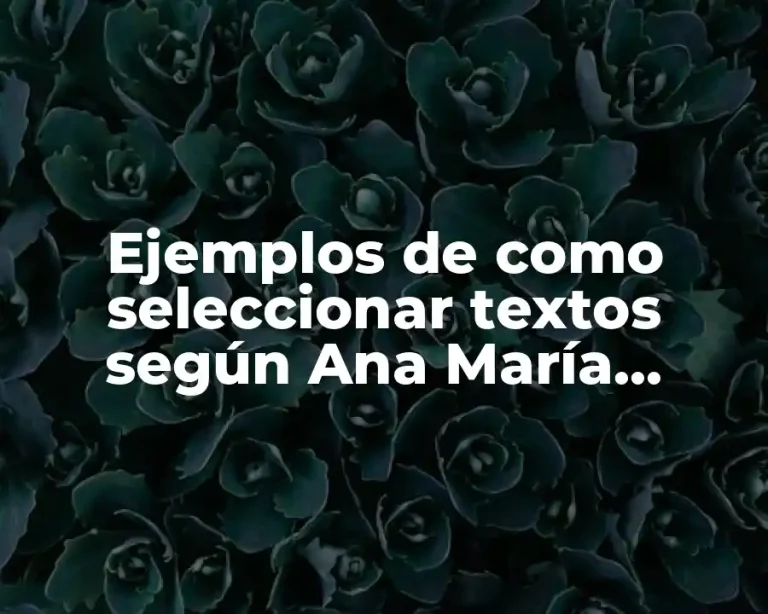 Ejemplos de como seleccionar textos según Ana María Kaufman