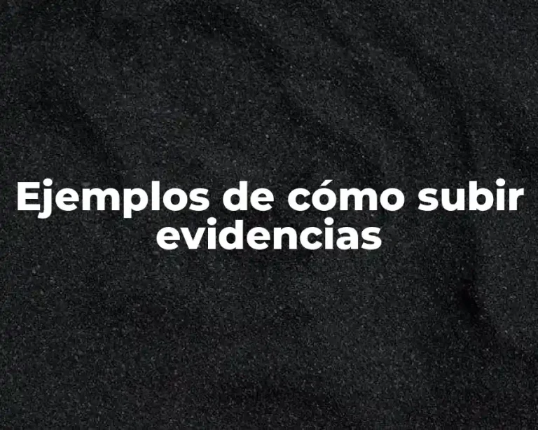 Ejemplos de cómo subir evidencias