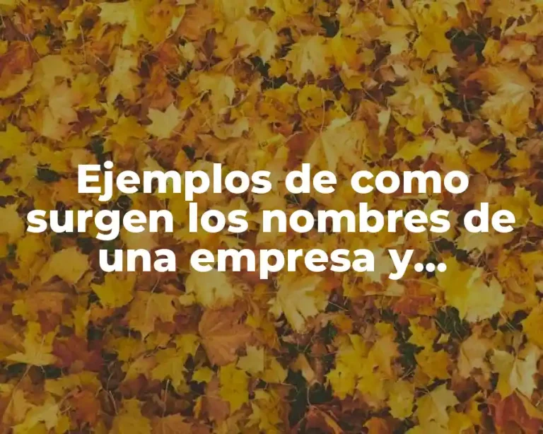 Ejemplos de como surgen los nombres de una empresa y Significado