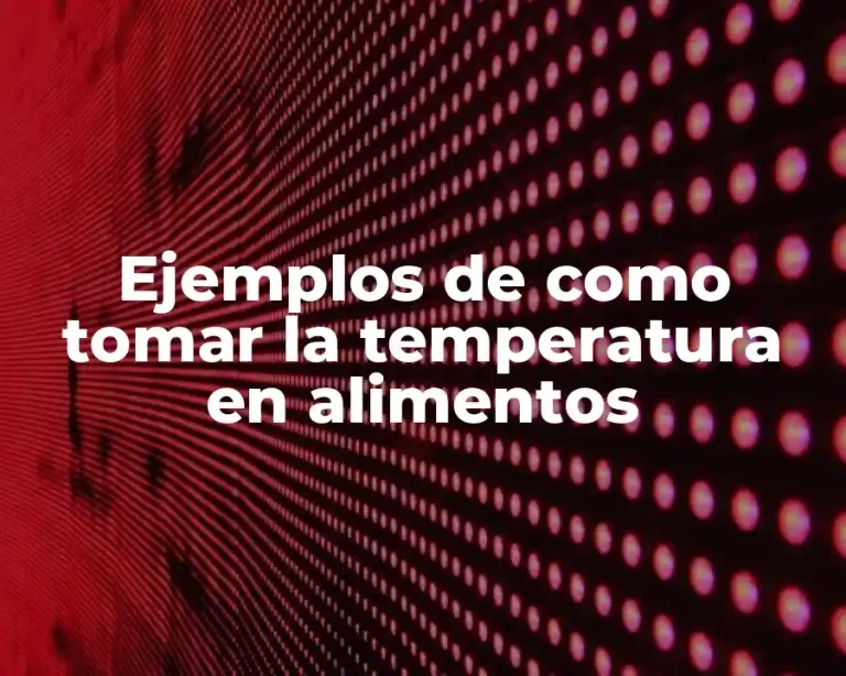 Ejemplos de como tomar la temperatura en alimentos