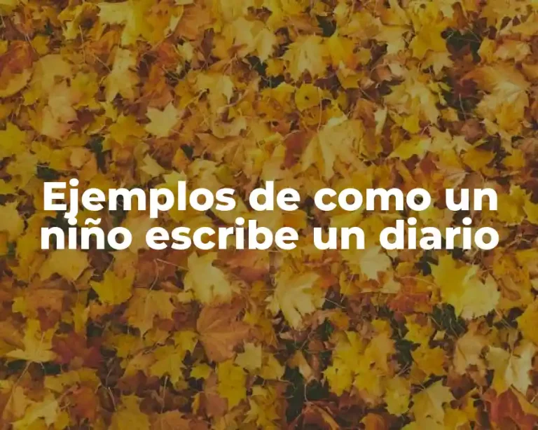 Ejemplos de como un niño escribe un diario