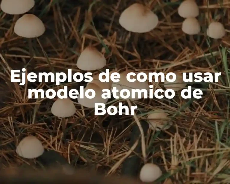 Ejemplos de como usar modelo atomico de Bohr