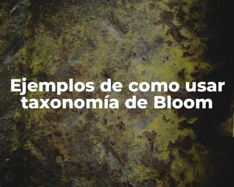Ejemplos de como usar taxonomía de Bloom
