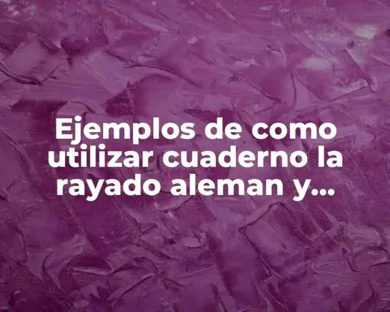 Ejemplos de como utilizar cuaderno la rayado aleman y Significado