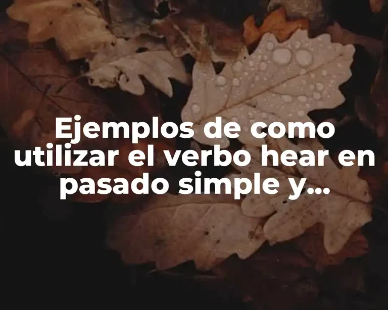 Ejemplos de como utilizar el verbo hear en pasado simple y Significado