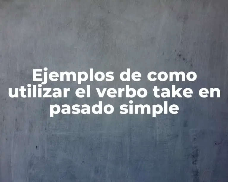 Ejemplos de como utilizar el verbo take en pasado simple